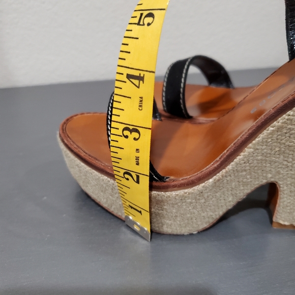 Marc Jacob's Black suede leather wedges 36.5 . - Picture 9 of 11